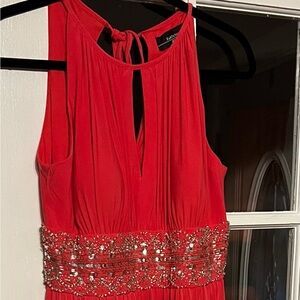 Beaded sleeveless formal dress